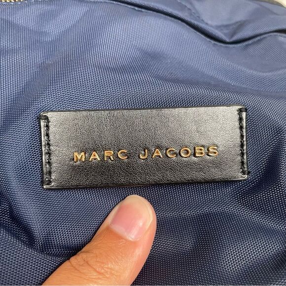 The Biker Nylon Medium Backpack by Marc Jacobs Navy Blue 14” by 12” main image 8